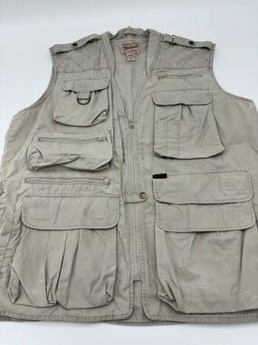 Woolrich Men's Vintage Multi-Pocket Utility Vest - Light Beige
